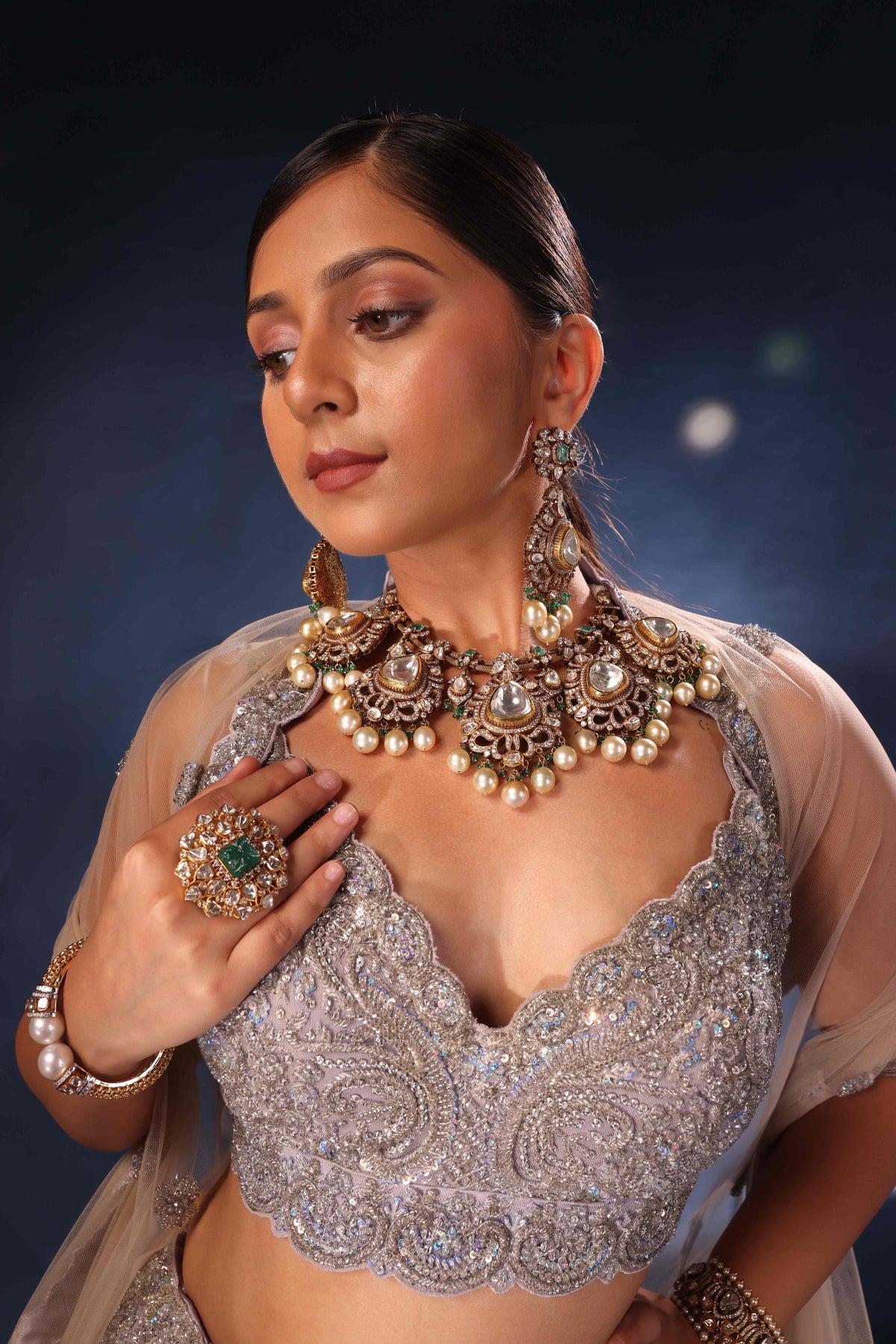 Silver Lehenga Embellishments