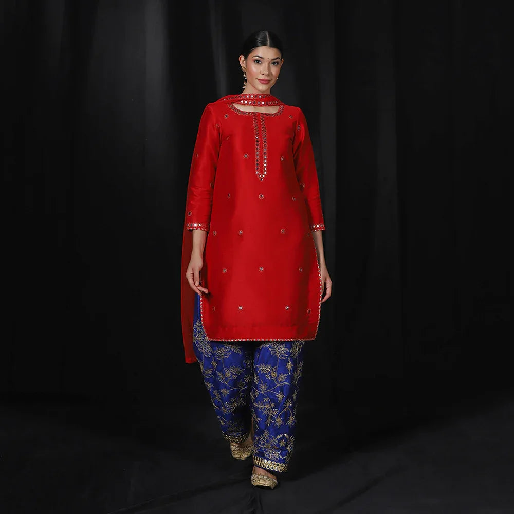 Red Farsi Salwar Kurta Set