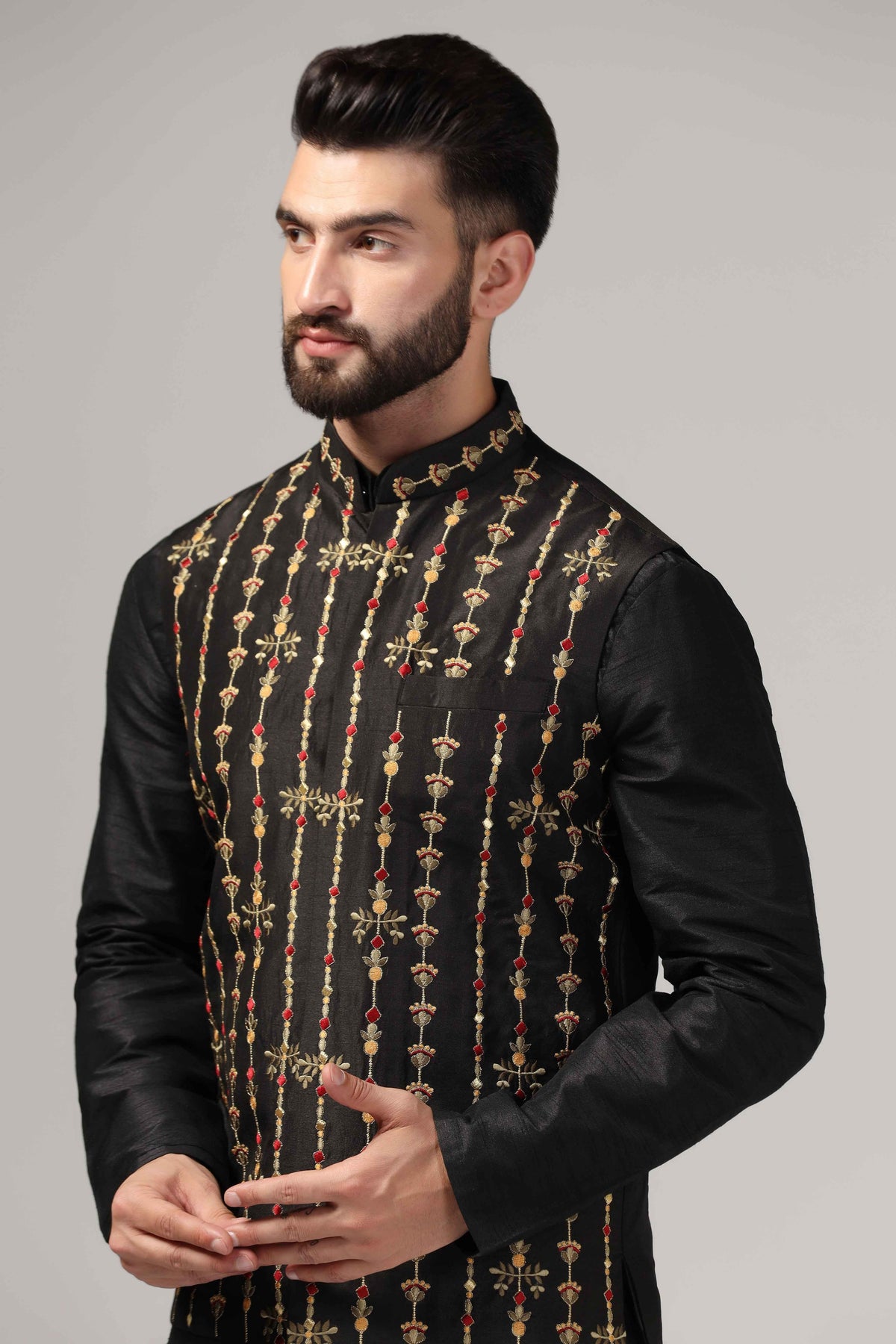Multicolor resham thread embroidered - Only Nehru Jacket