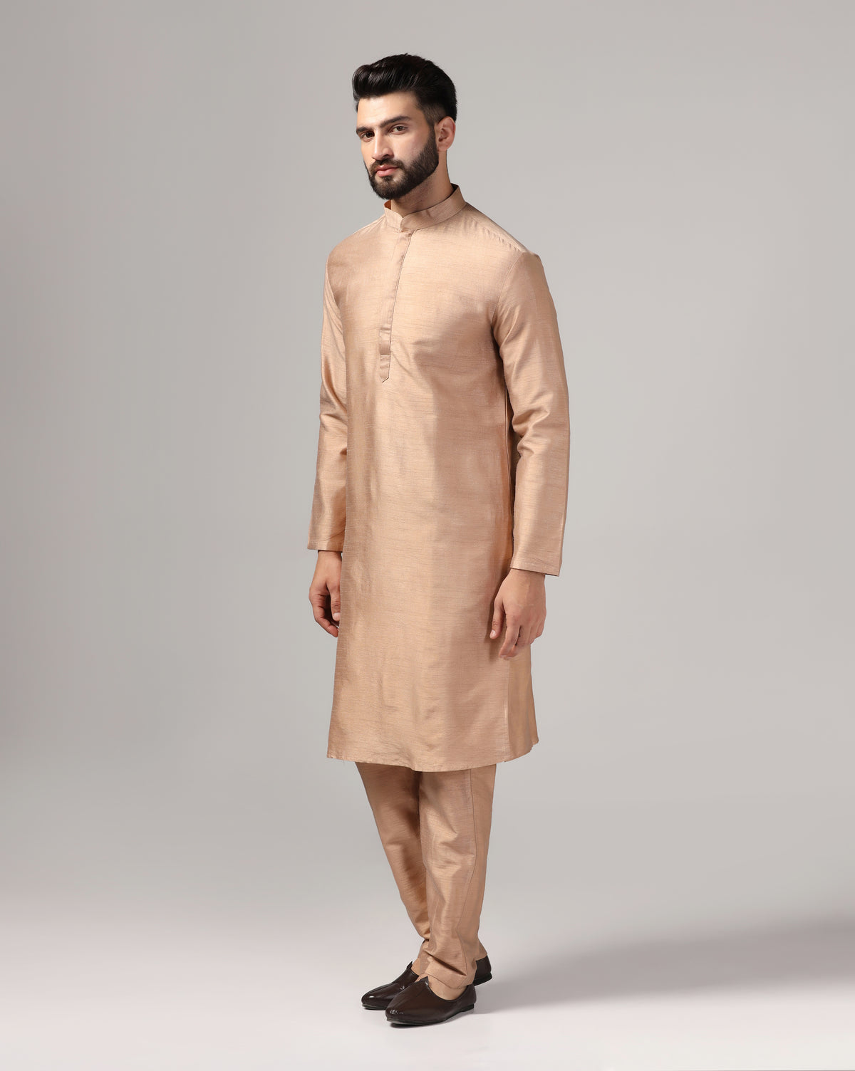 Classic Gold Dupion Silk Kurta Set