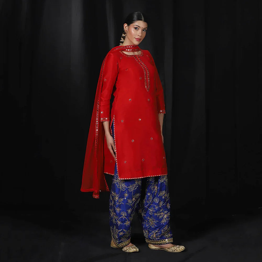 Red Farsi Salwar Kurta Set