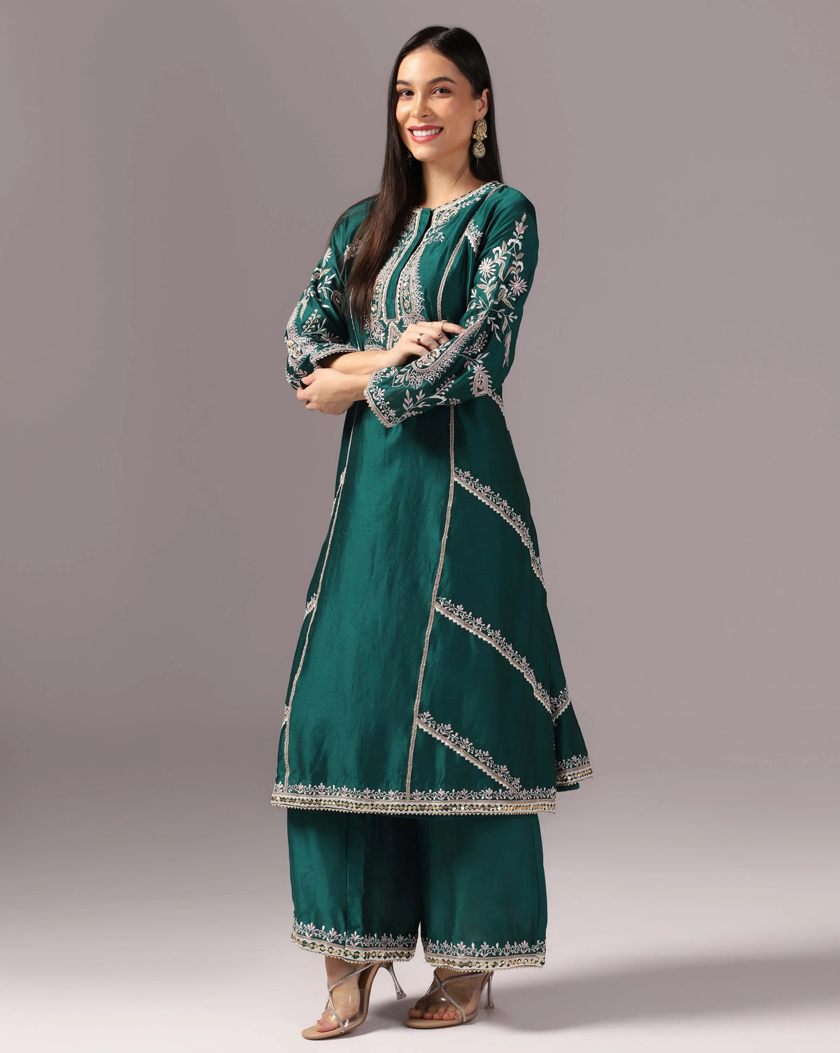 Green Kurta Pants Elegance