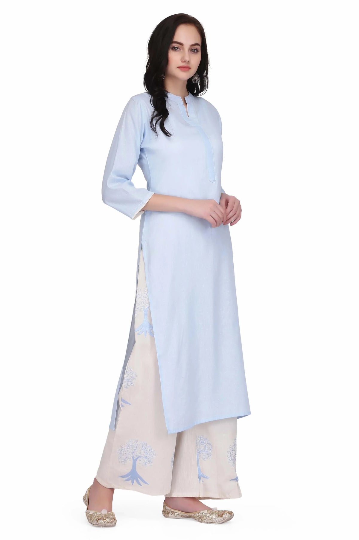 Blue Embroidered Co-ord Set