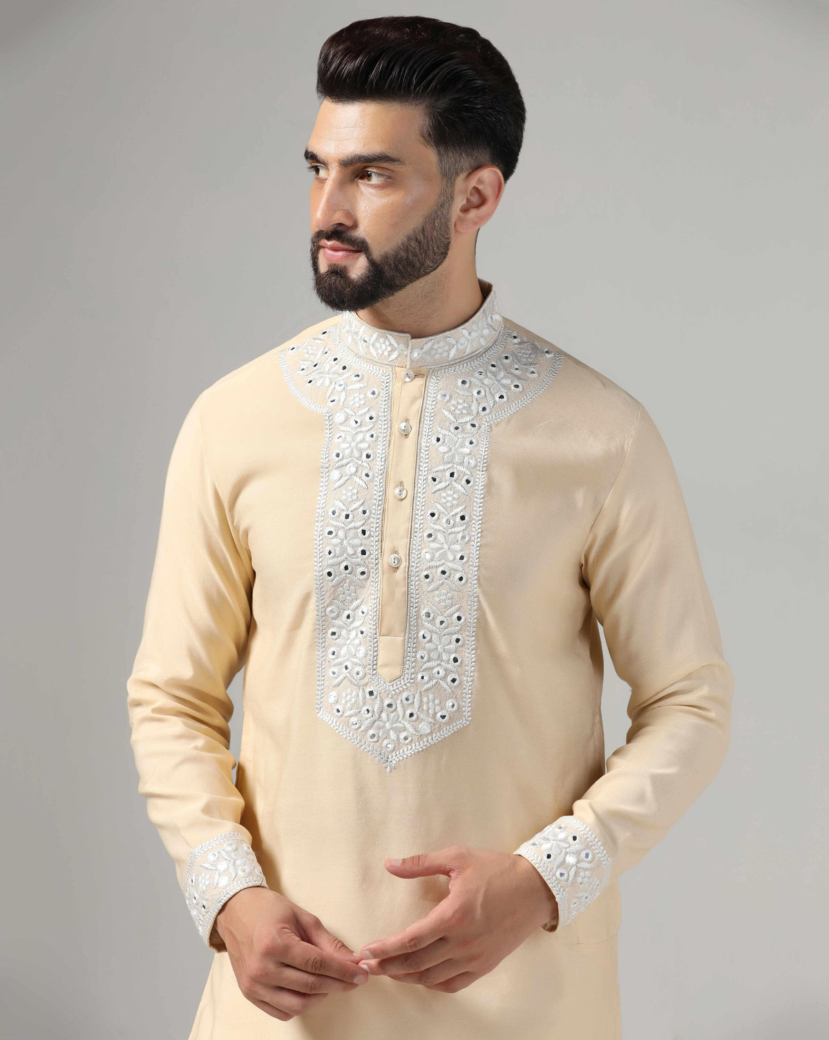 Elegant Gold Mirror Men's Kurta Set