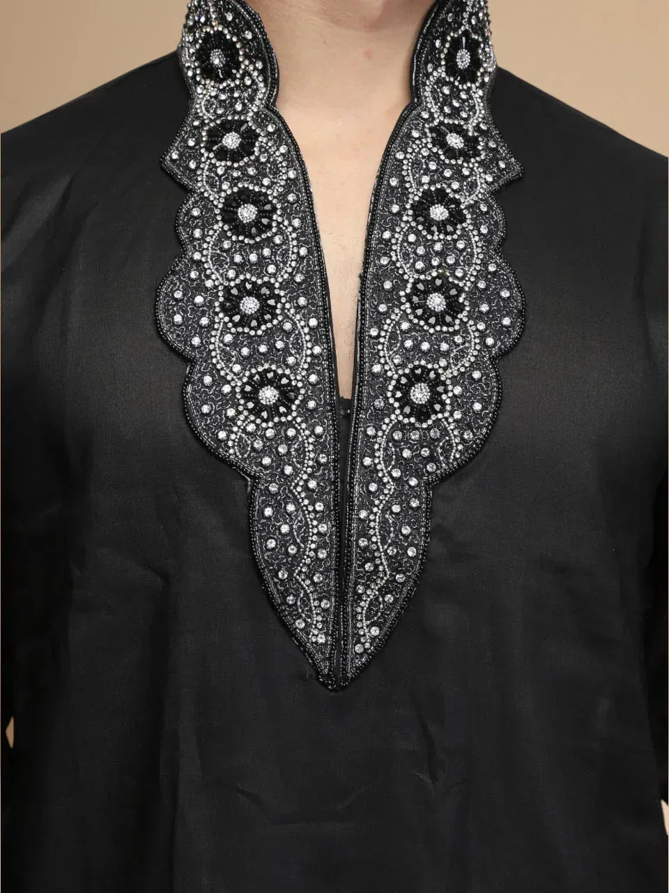Men's Classic Black Kurta Salwar Set