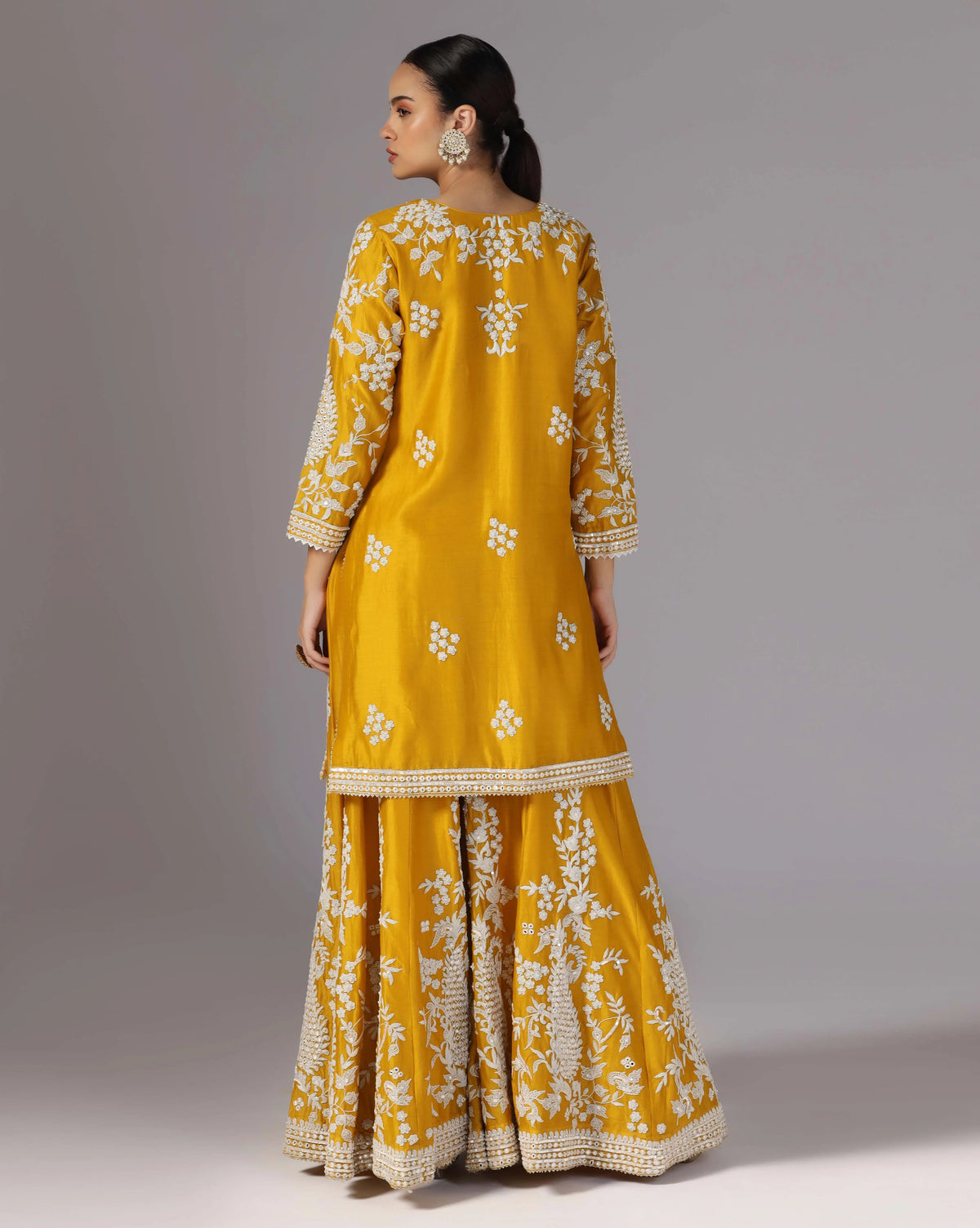 Sunlit Charm Yellow Dori Work Kurta Sharara