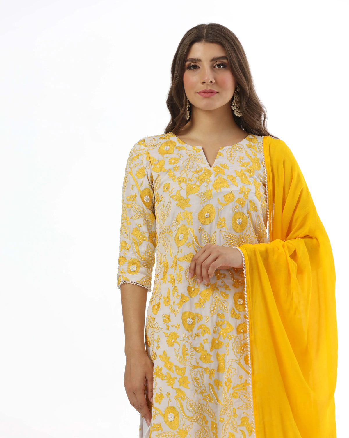 Ivory Pearl Embroidery Kurta Set