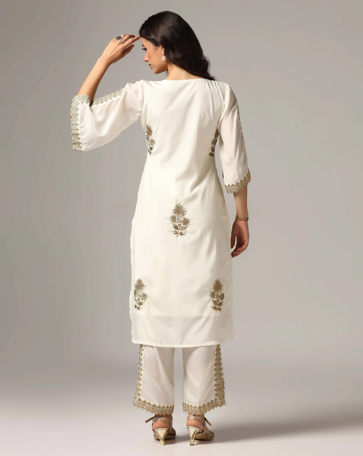 Ivory Gold Embroidered Set