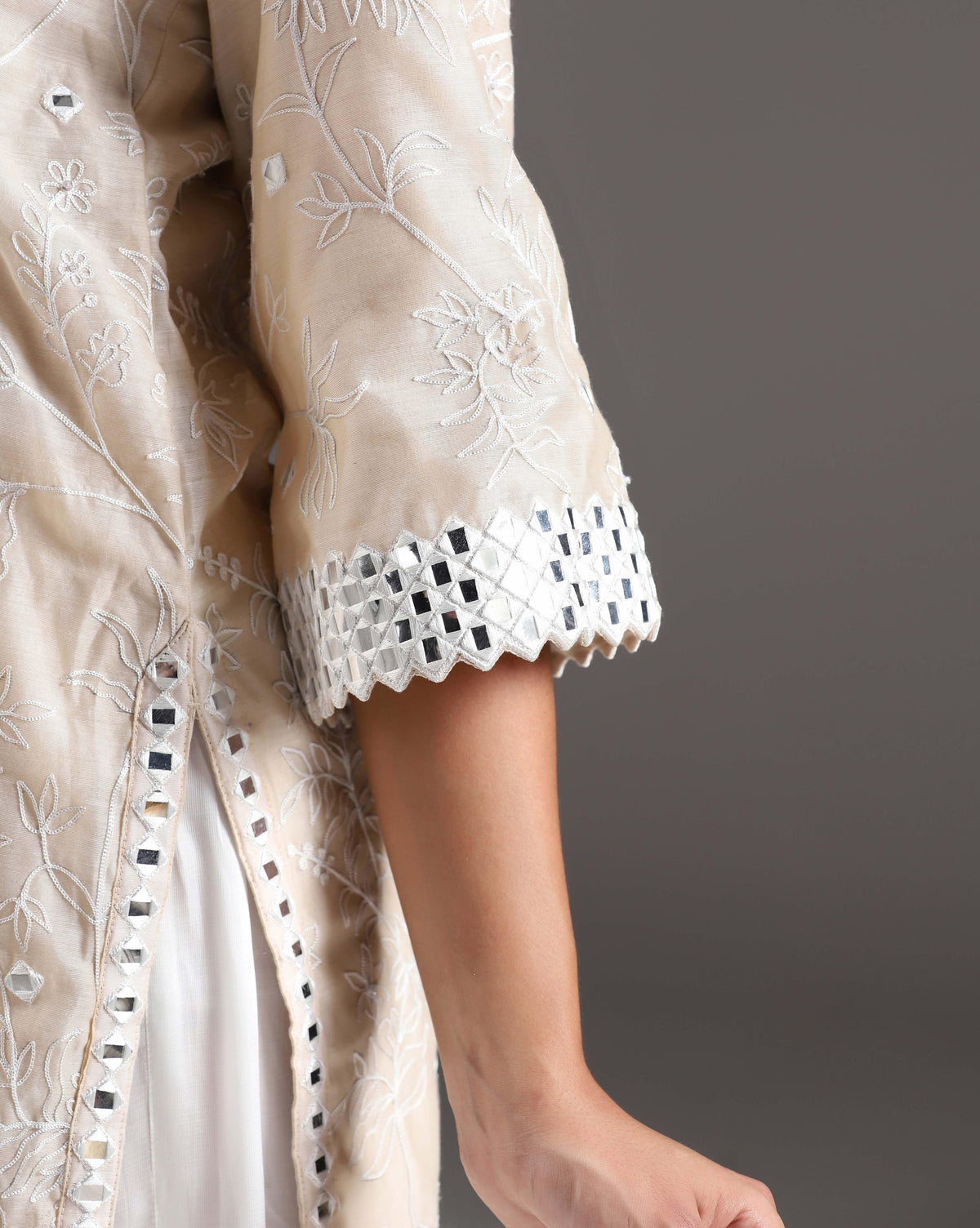 Ivory Mirror Embroidered Kurti