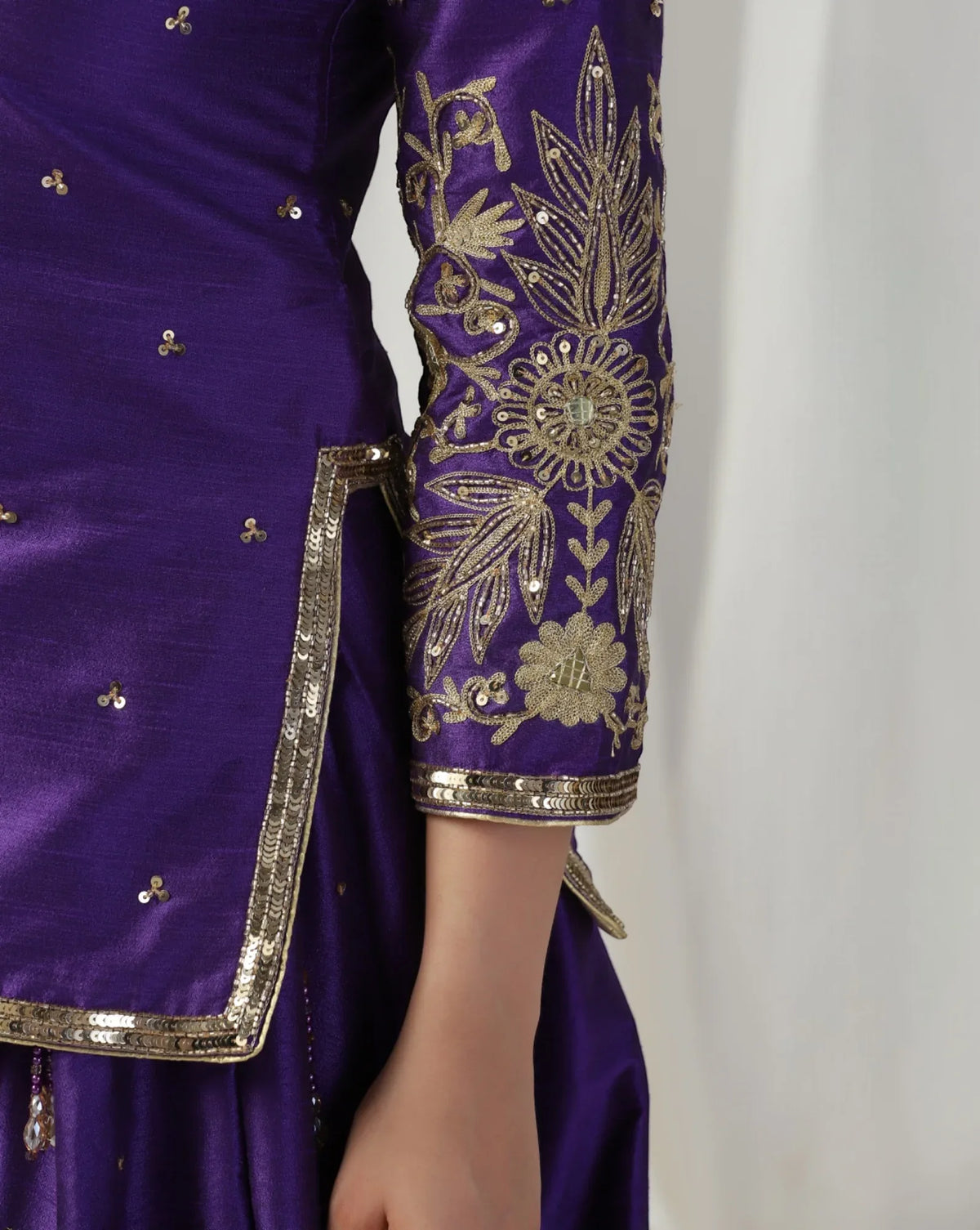 Purple Zari Silk Lehenga