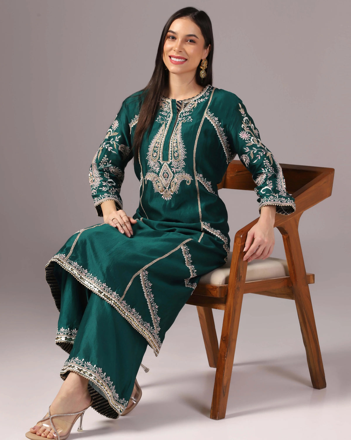 Green Kurta Pants Elegance