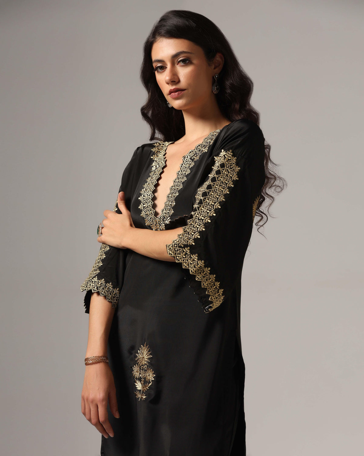 Black Gold Embroidered Set