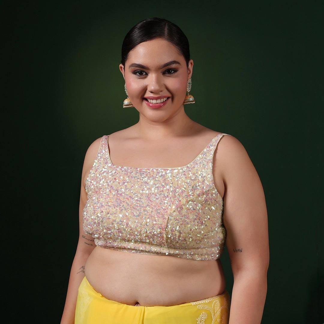 Yellow Georgette Chikankari Saree