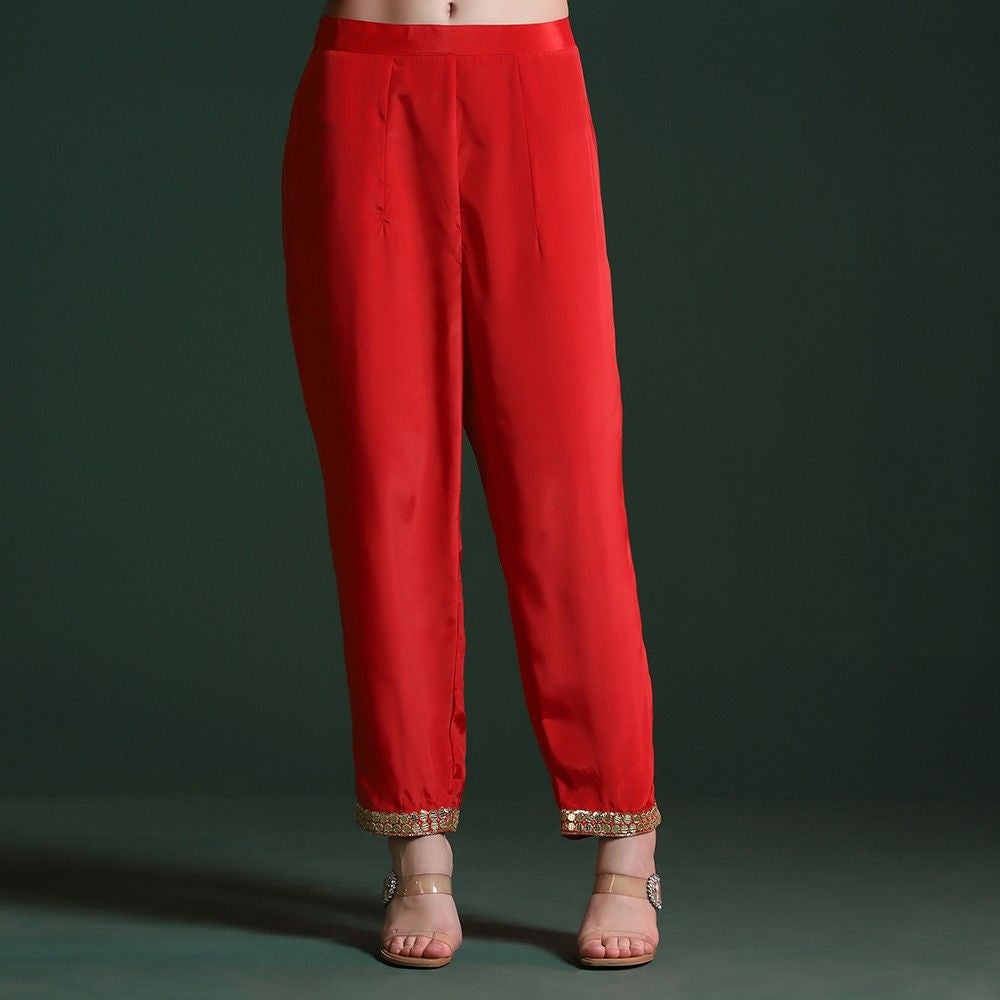 Red Crepe Mirror Co-ord Set