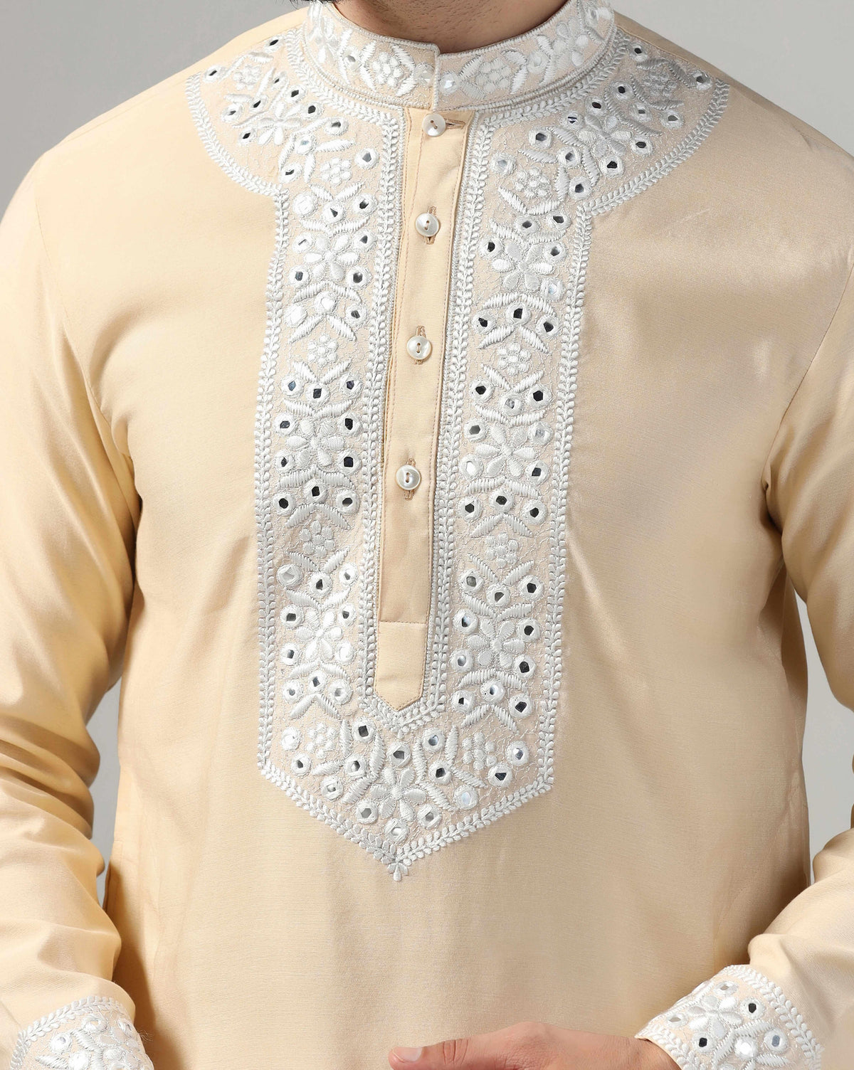 Elegant Gold Mirror Men's Kurta Set