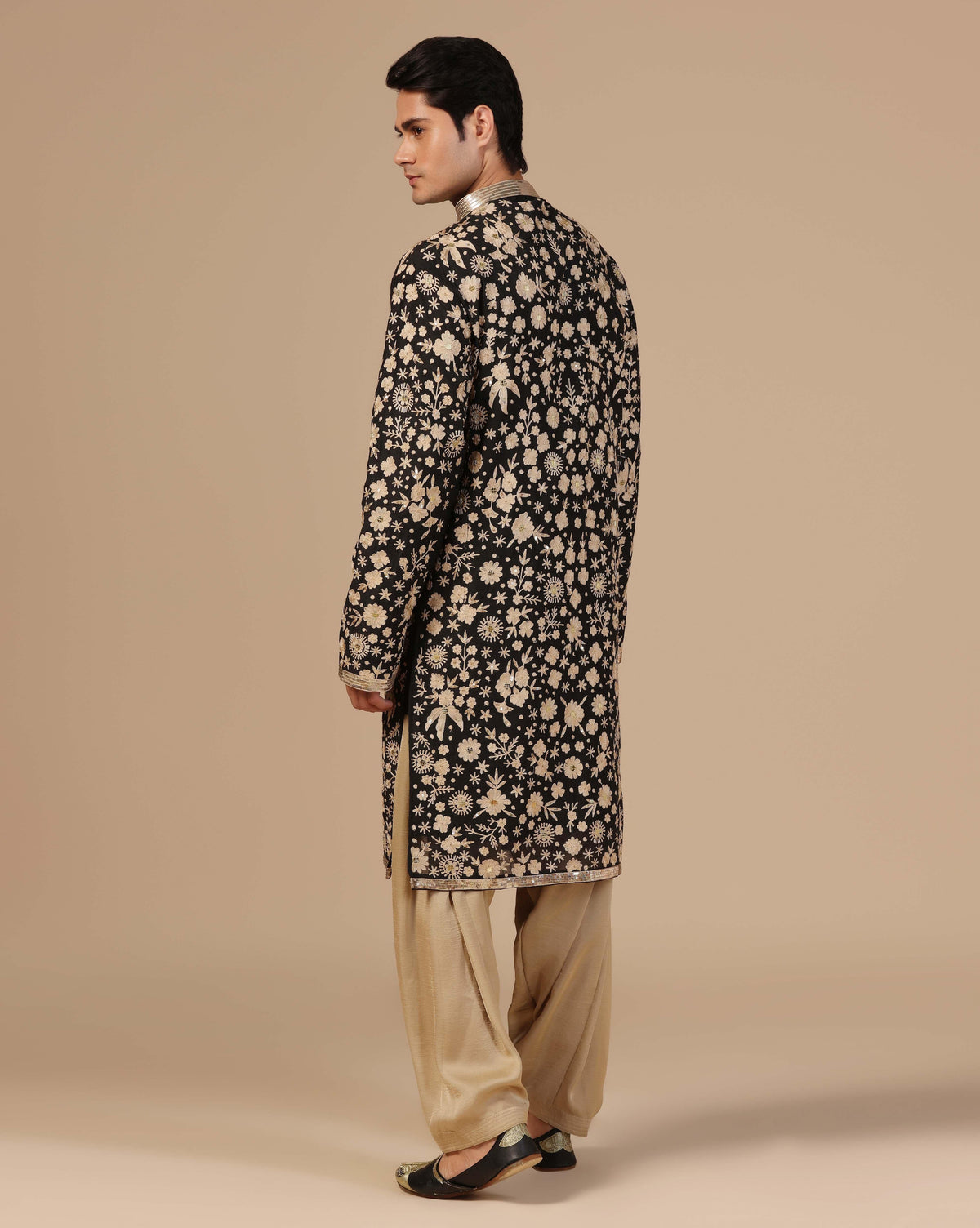 Classic Black Kurta Set Elevated With Hand Aari Work
