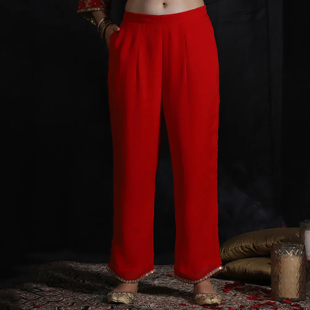 Red Embroidered Suit