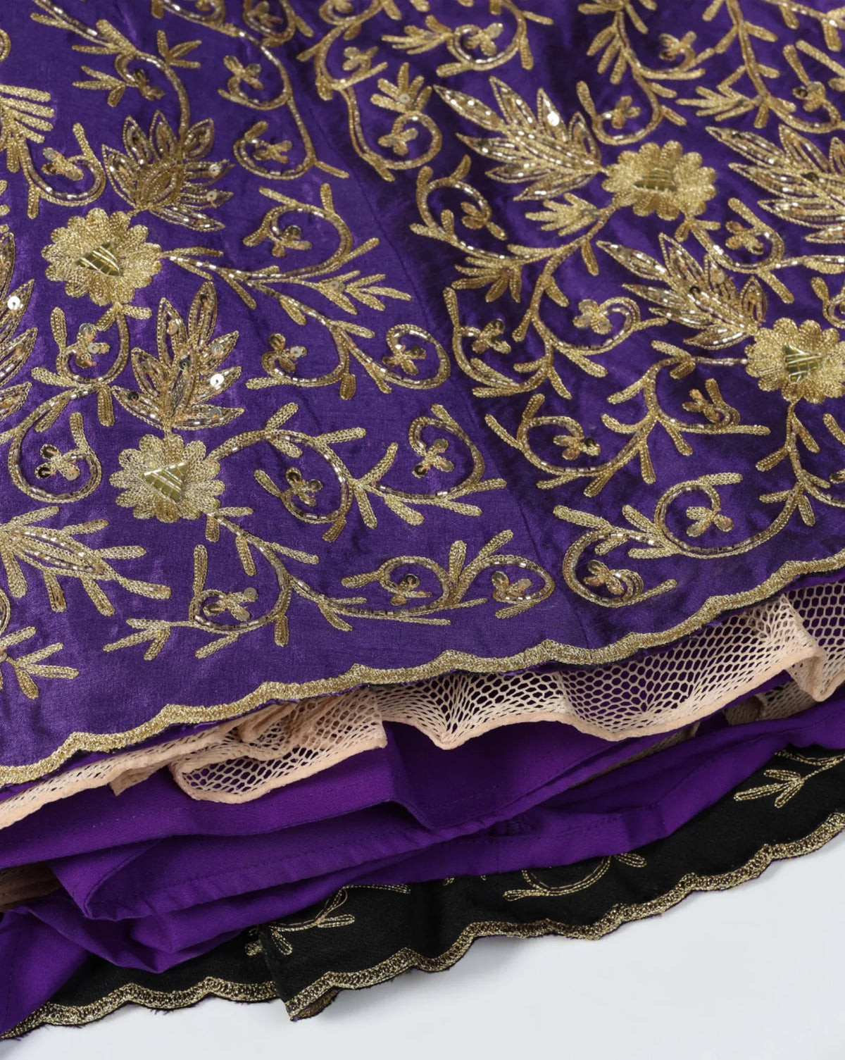 Purple Zari Silk Lehenga