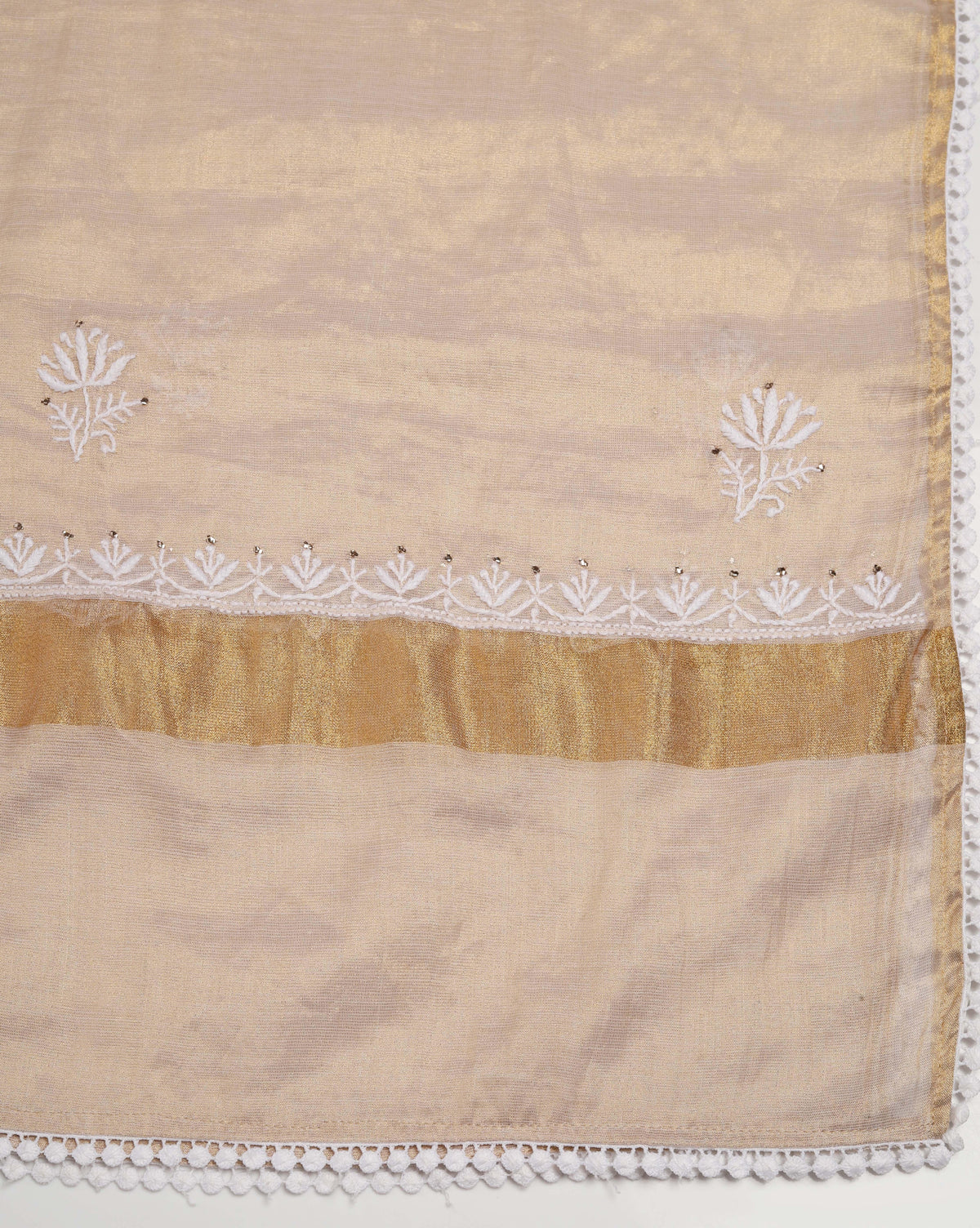 Gold Chikankari Unstitched Suit