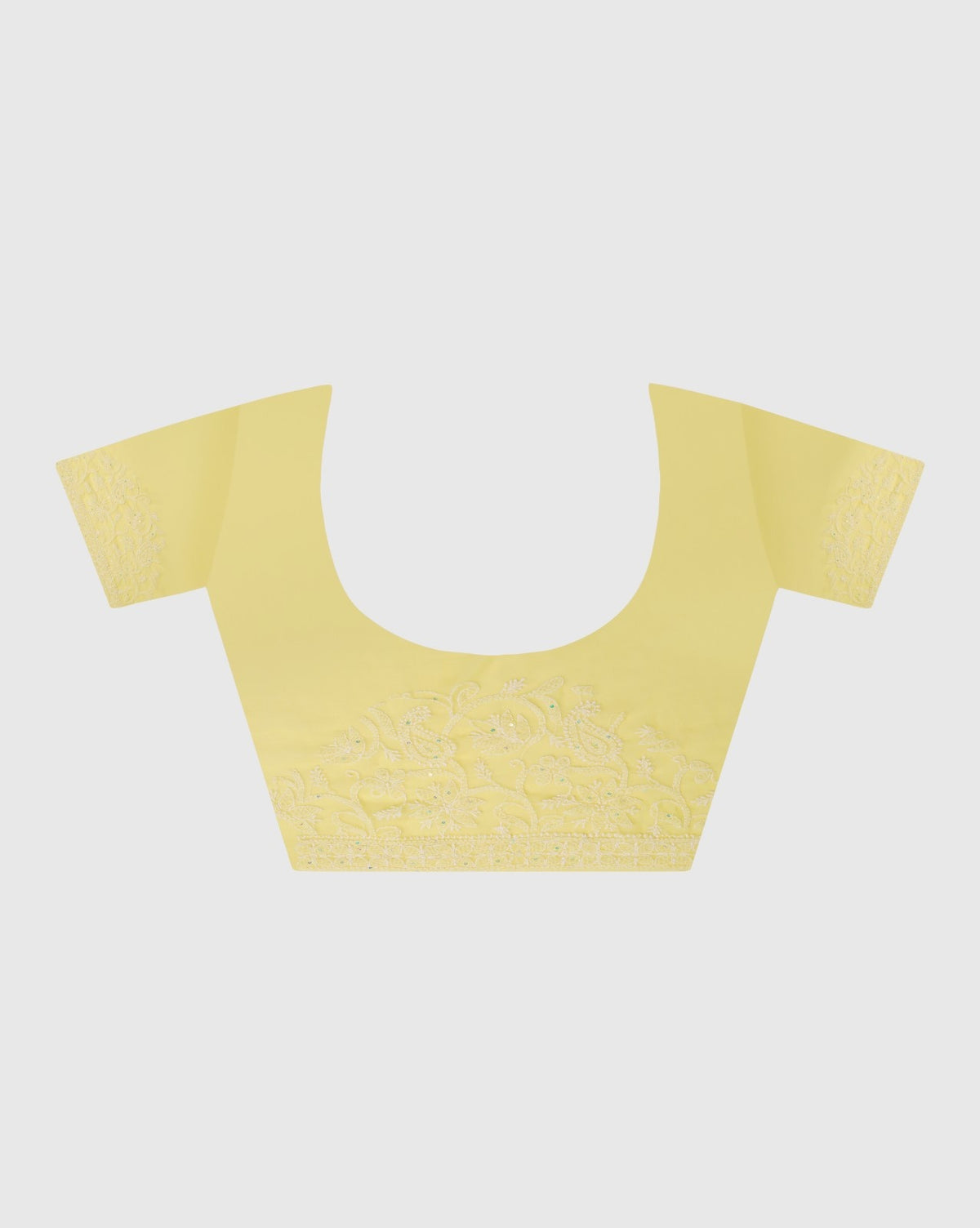 Yellow Georgette Chikankari Saree