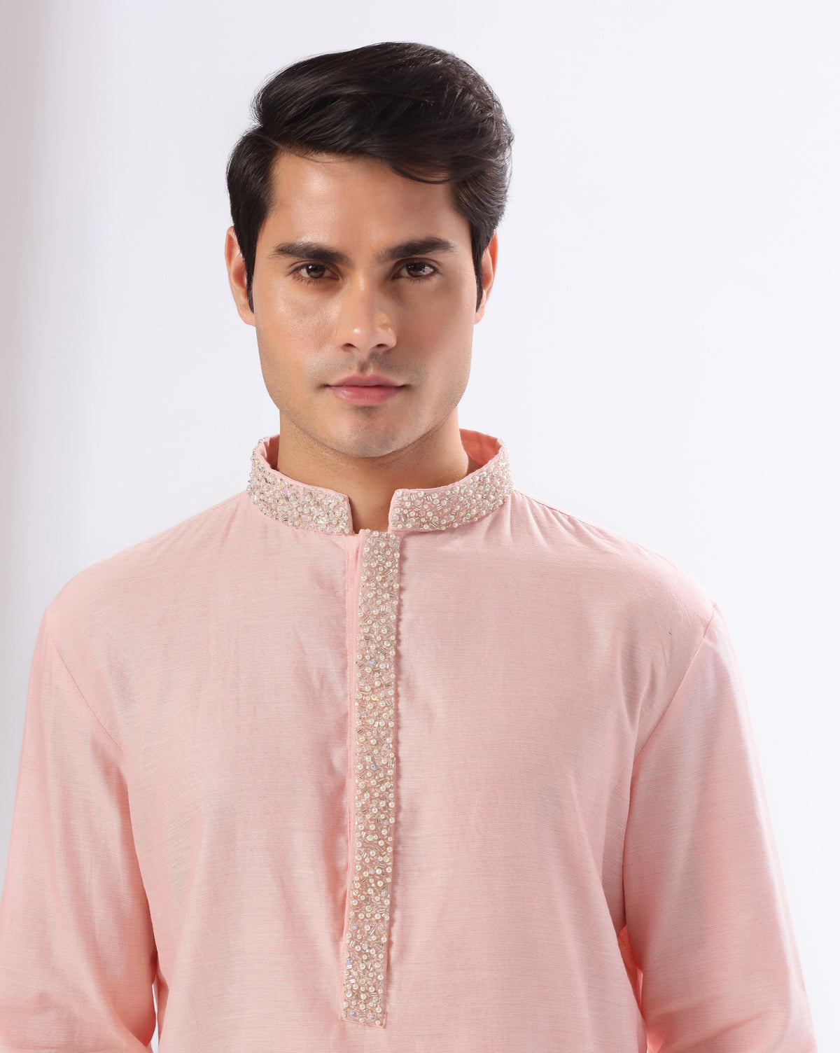 Pink Pearl Work Kurta Set For Men's