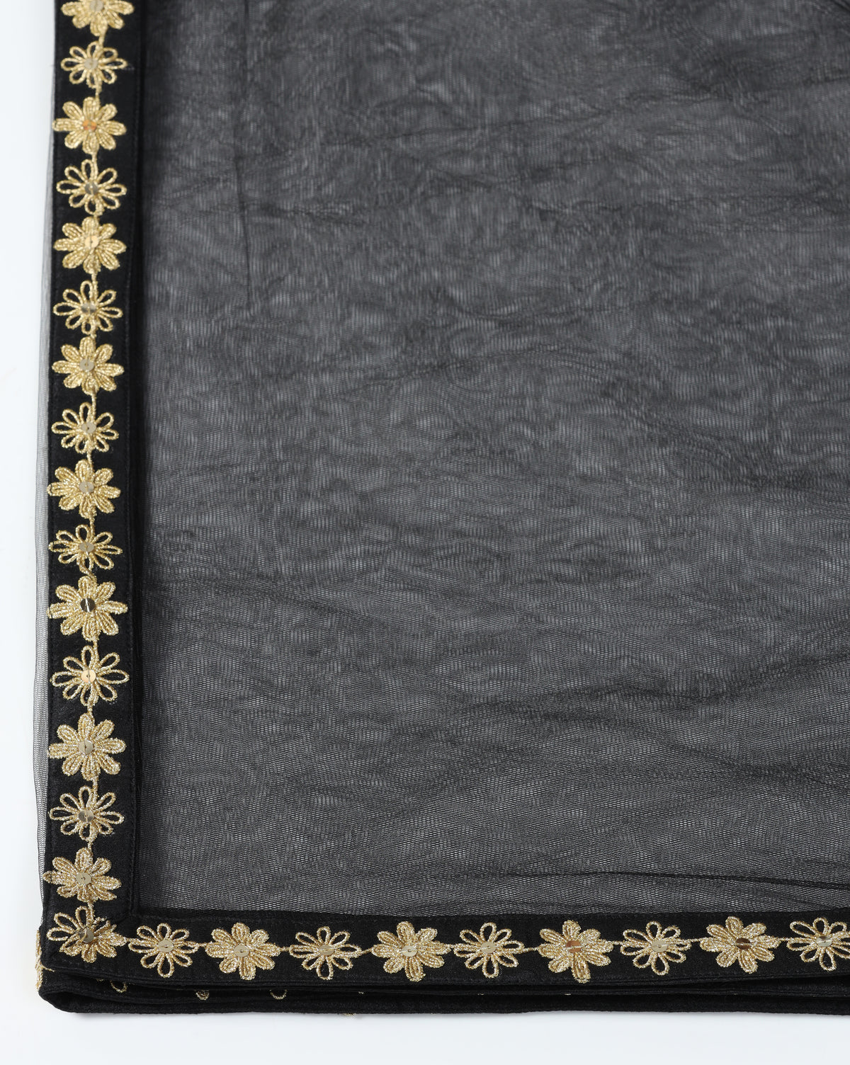 Black Dori Embroidery Kurta Set with Dupatta