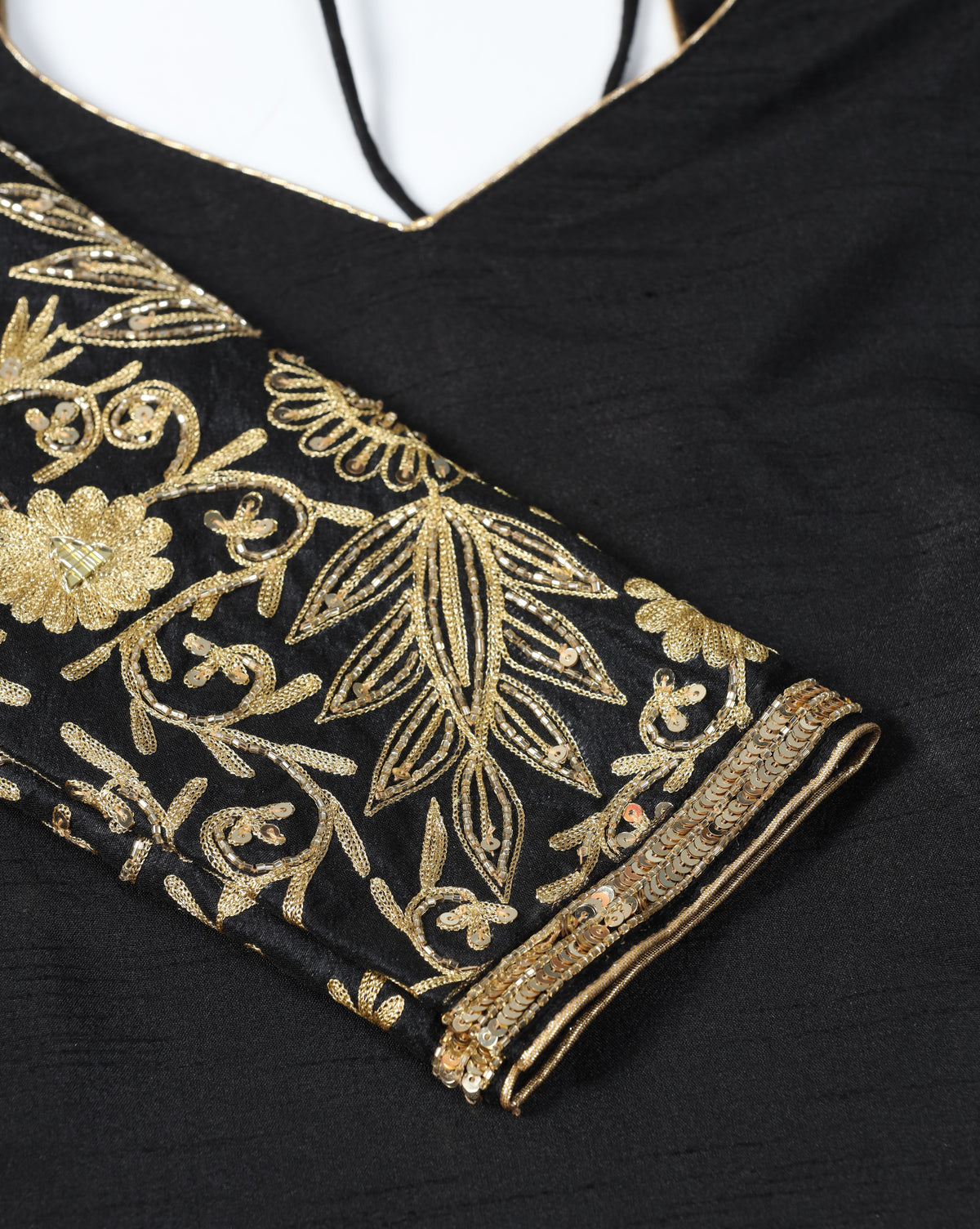 Black Gold Aari Embroidered Lehenga