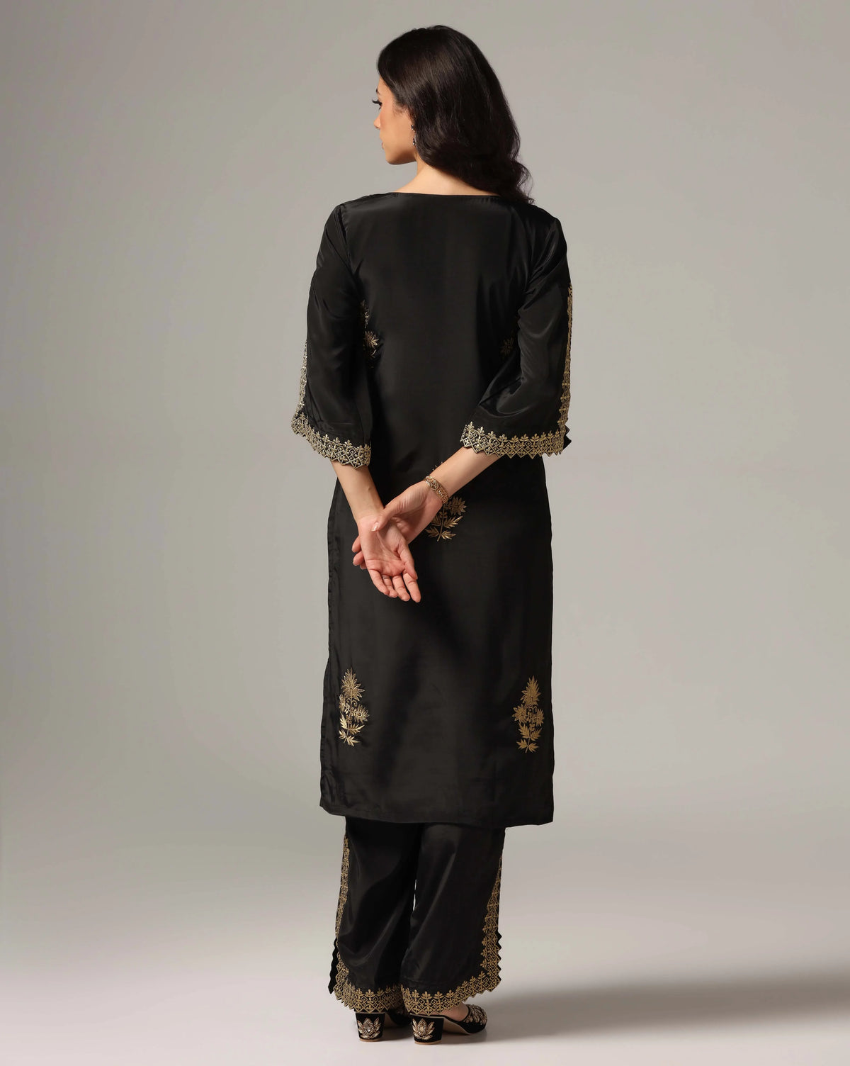 Black Gold Embroidered Set