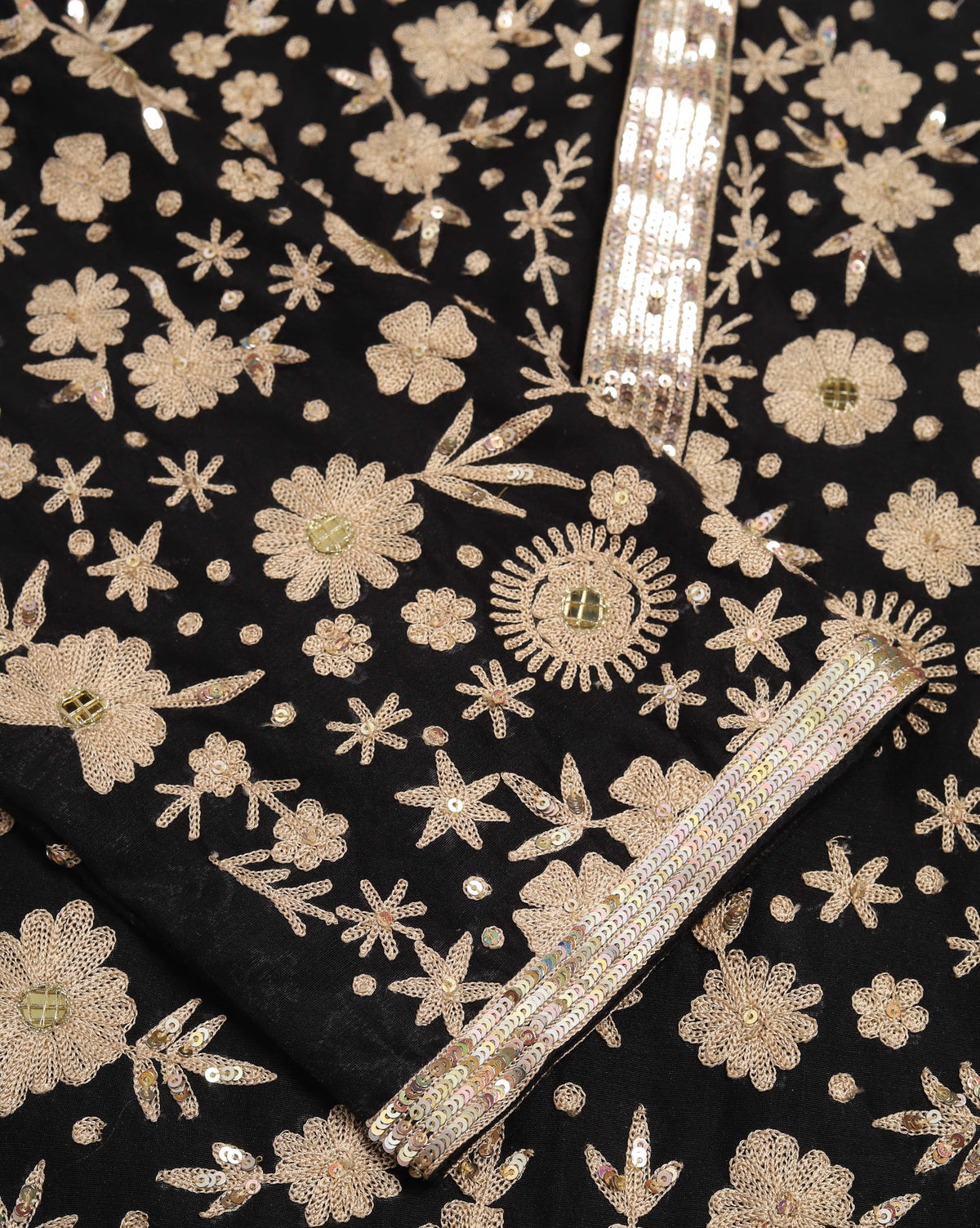 Classic Black Kurta Set Elevated With Hand Aari Work