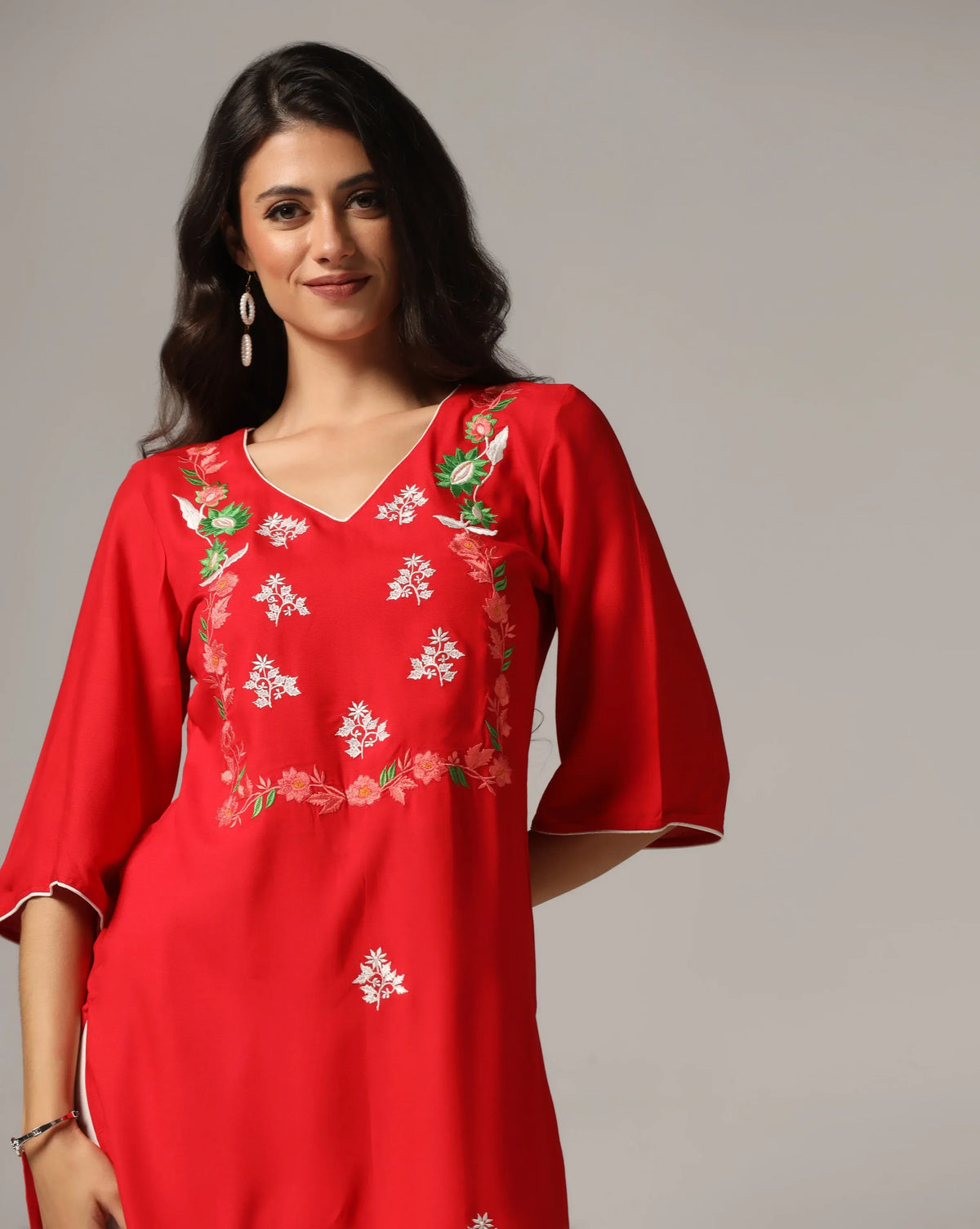 Red Kurti Palazzo Set