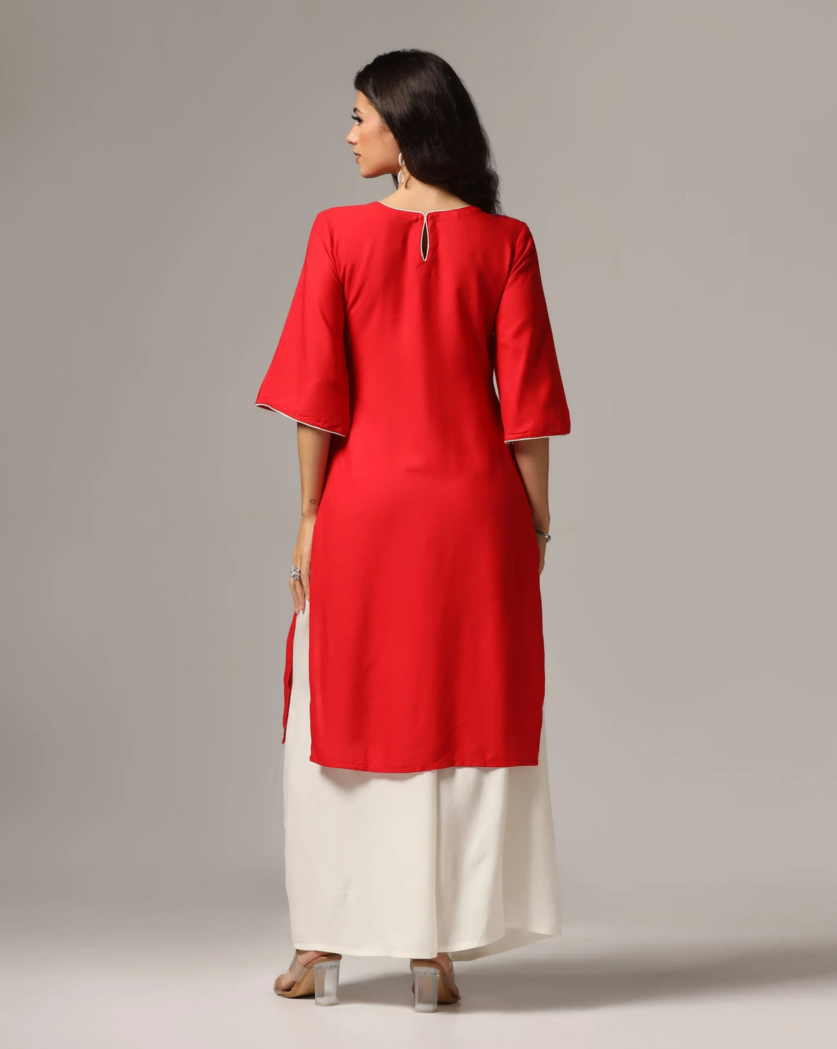 Red Kurti Palazzo Set