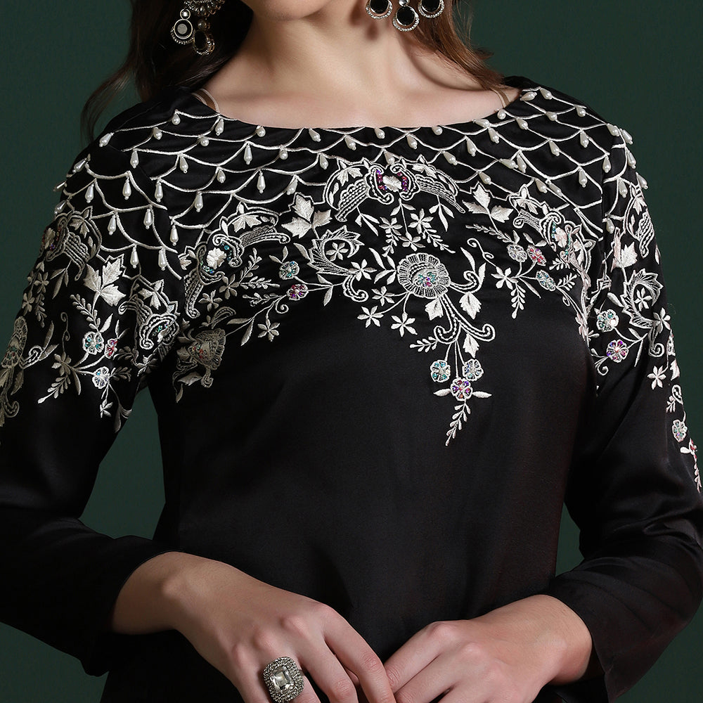 Satin Crepe Embroidered Co-ord Set