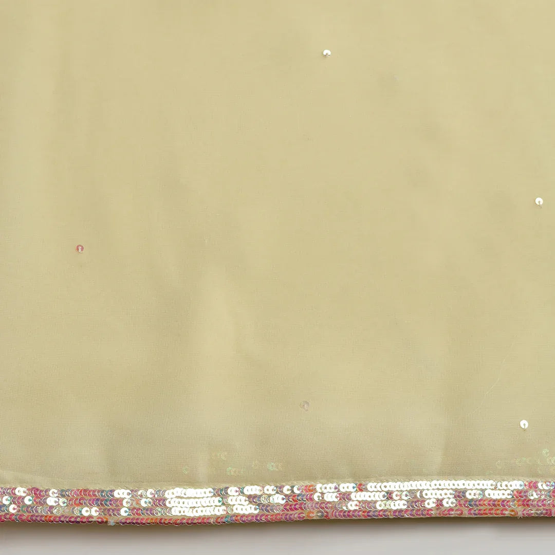 Yellow Sequins Border Saree