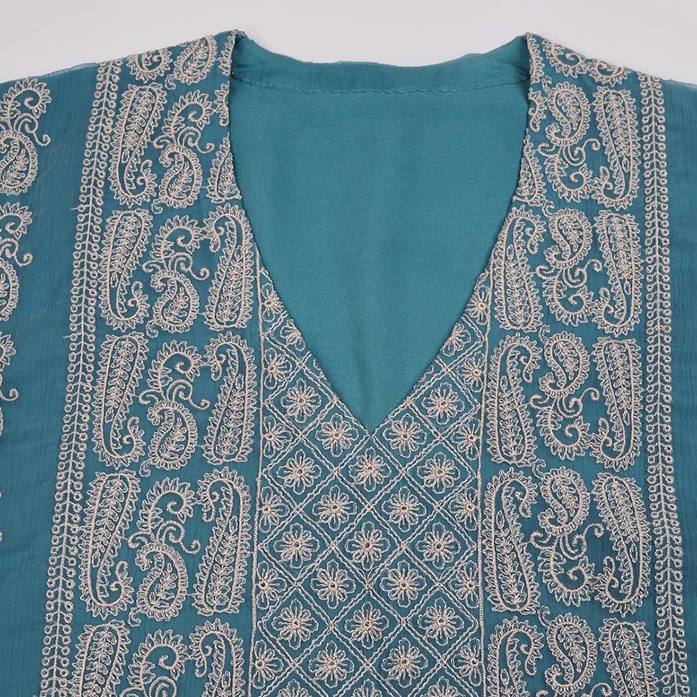 Chiffon Thread Embroidered Unstitched Suit