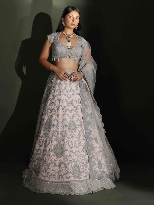 Luxury Pink Embroidered Lehenga