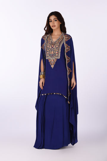 Kurti With Jacket & Layared Skirt Purple Kurti Set with Jacket & Layered Skirt