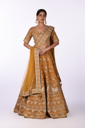 Lehenga Set Rich Mustard Yellow Embroidered Lehenga