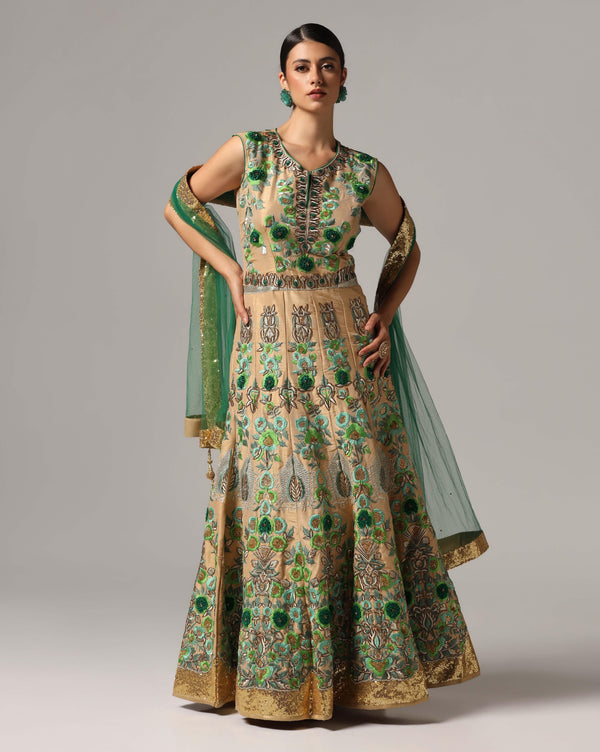 Gold Thread Embroided Anarkali