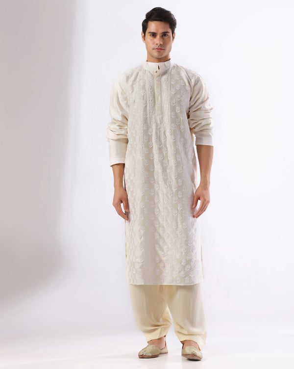 Classic Men's Chikankari Kurta Set
