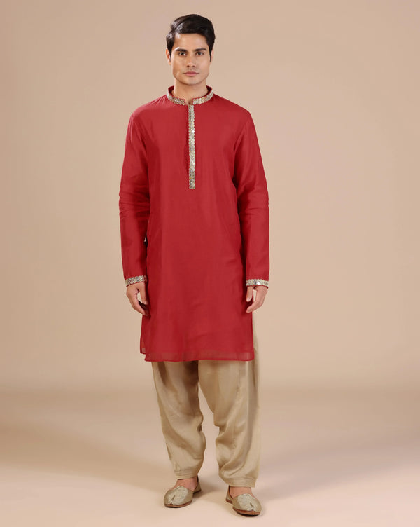Deep Red Men's Kurta Set