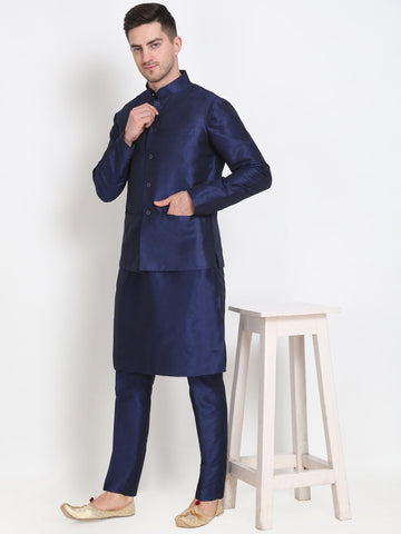 Classic blue men nehru jacket