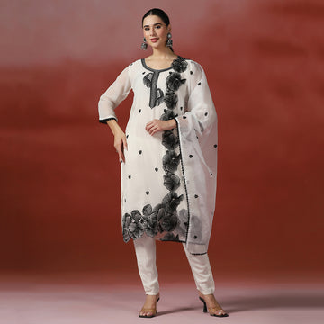 Embroidered Black Thread Work Kurta Set