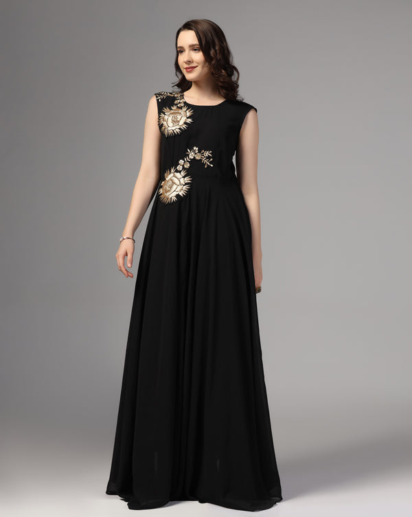 Elegant Black Party Wear