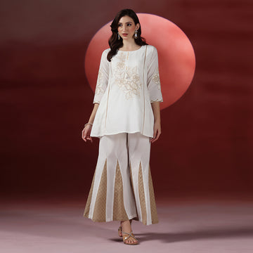 Off-White Embroidered CO-ORD Set