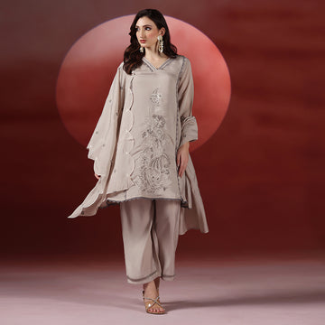 Embroidered Kurta Set with Dupatta