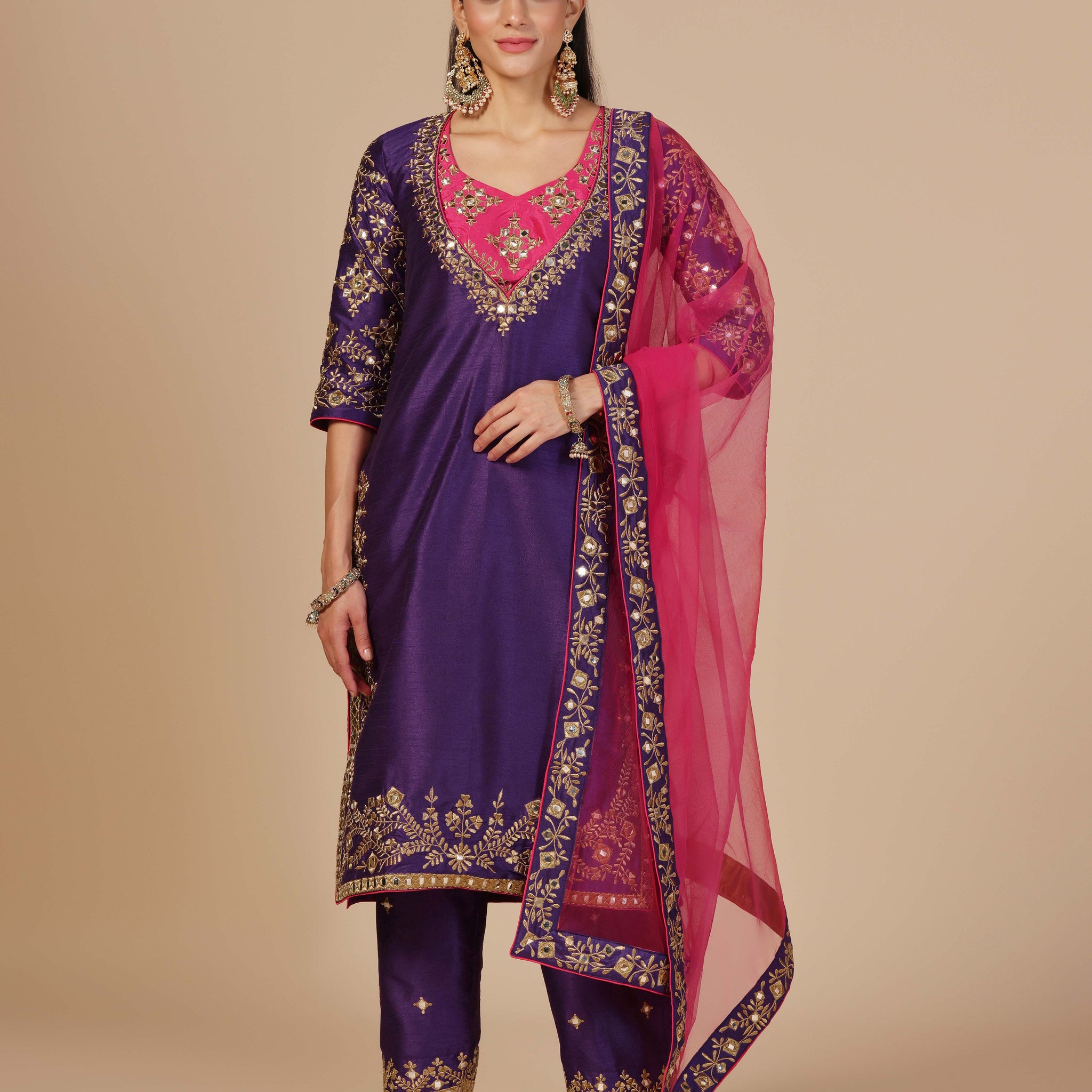Embroidered kurti set
