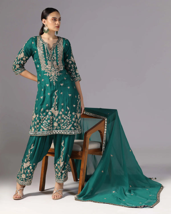 Green Silk Radiance Suit Set