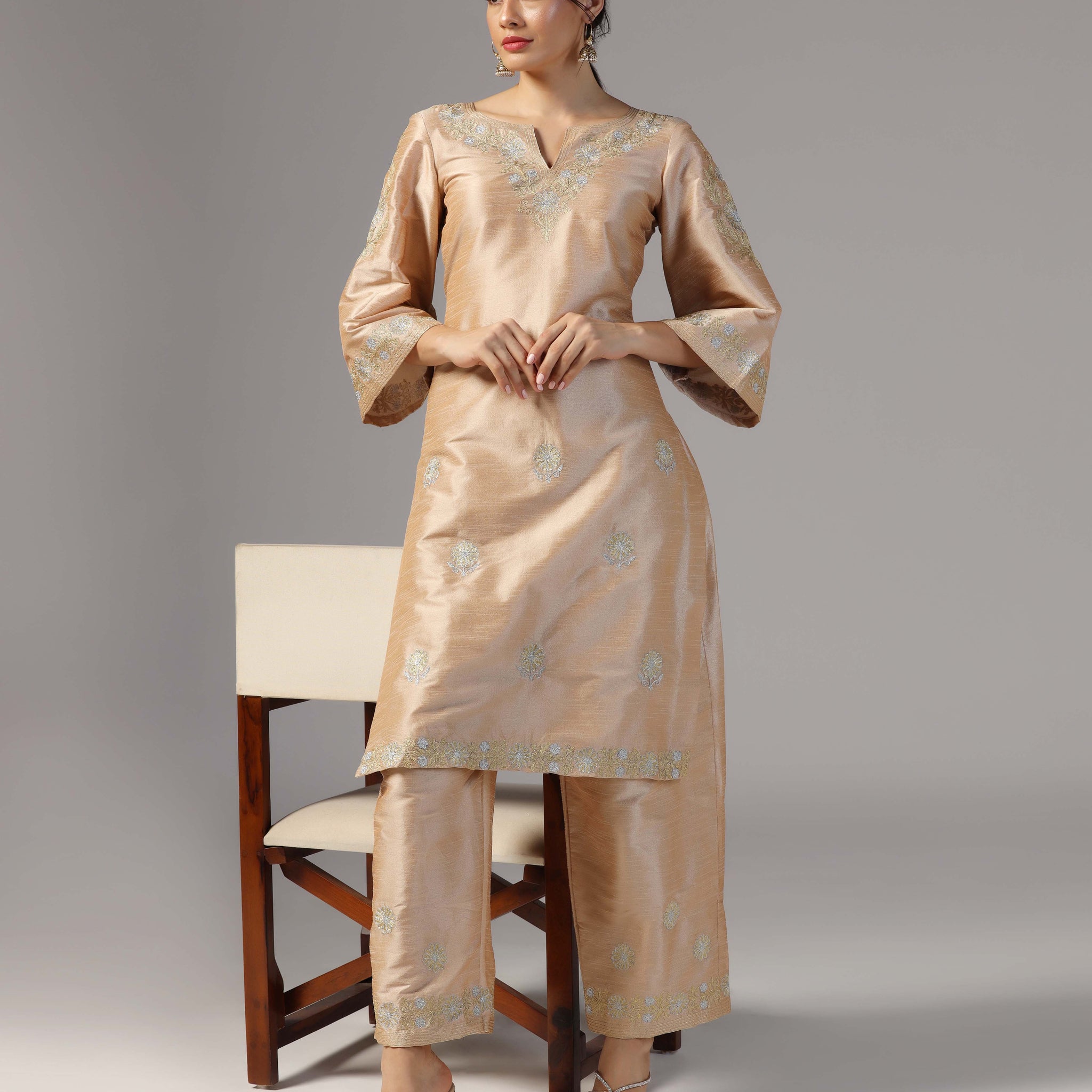 Gold embroidred co-ord