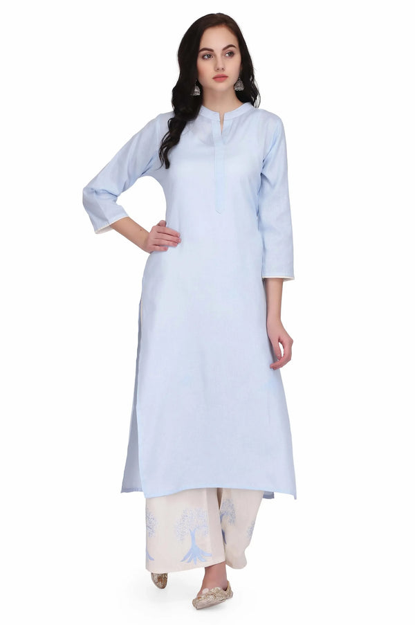 Blue Embroidered Co-ord