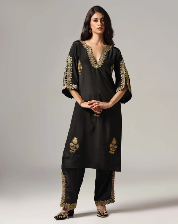 Black Gold Embroidered Set